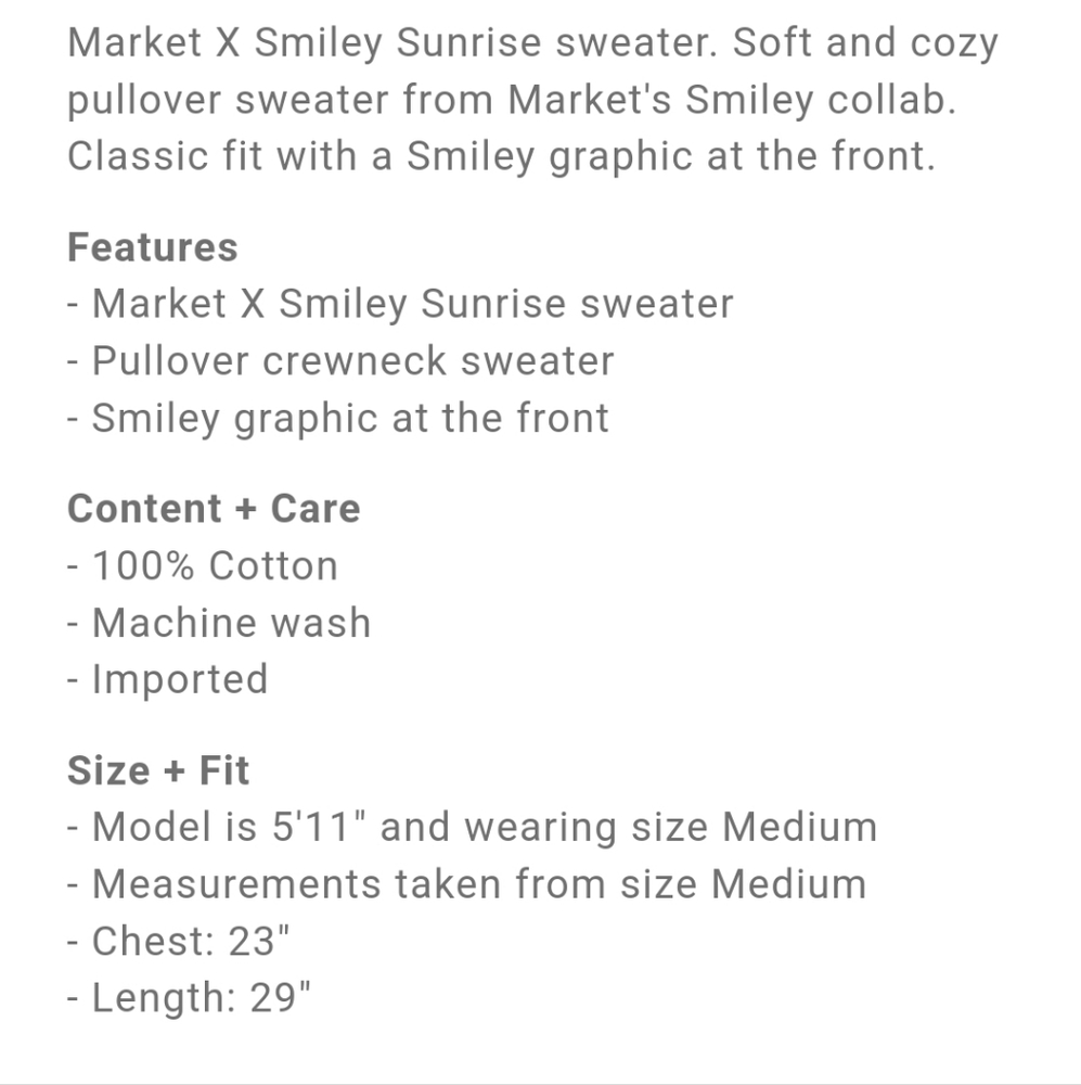 Market X Smiley Sunrise Crew Neck Sweater - Picture 14 of 16